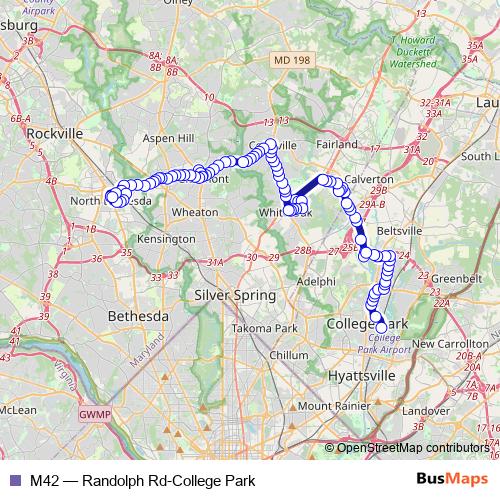 M42 bus Line Map