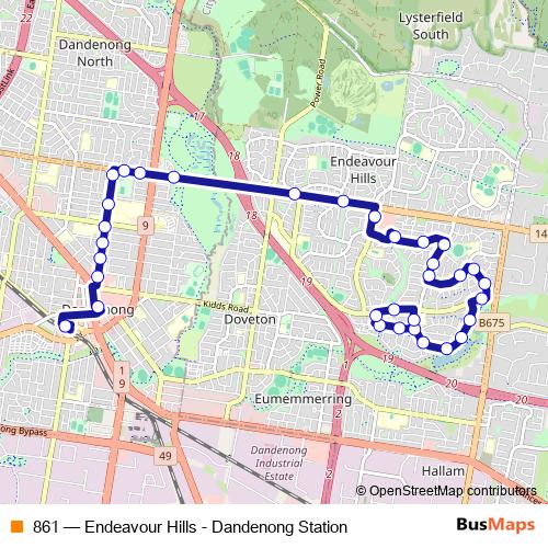 861 bus Line Map