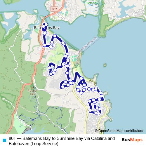 861 bus Line Map