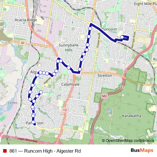 861 bus Line Map