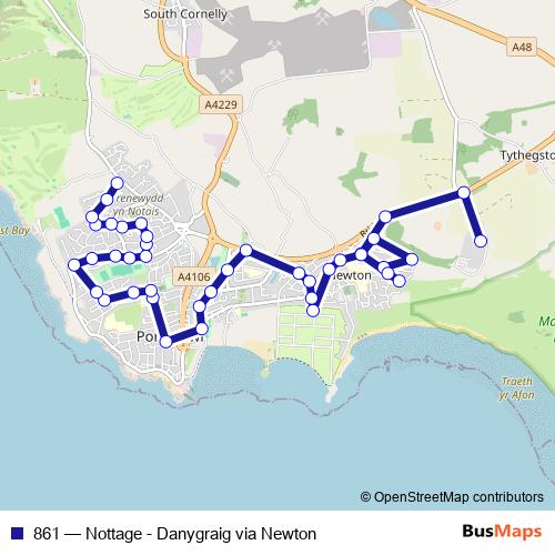 861 bus Line Map