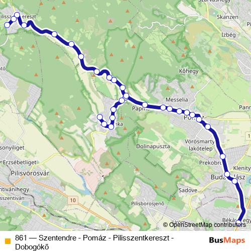 861 bus Line Map
