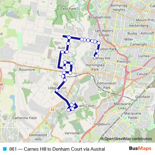 861 bus Line Map