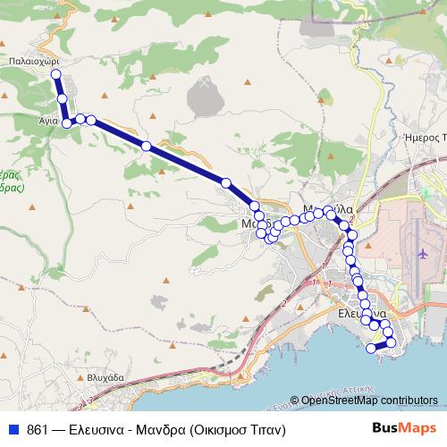 861 bus Line Map