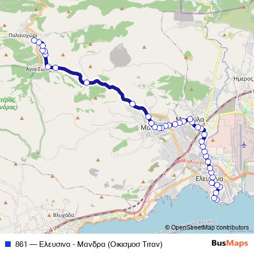 861 bus Line Map