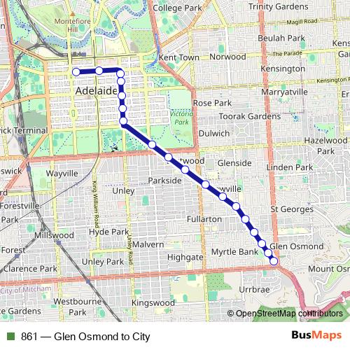861 bus Line Map