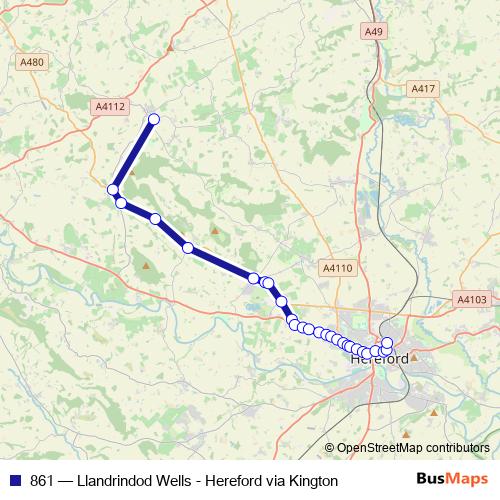 861 bus Line Map