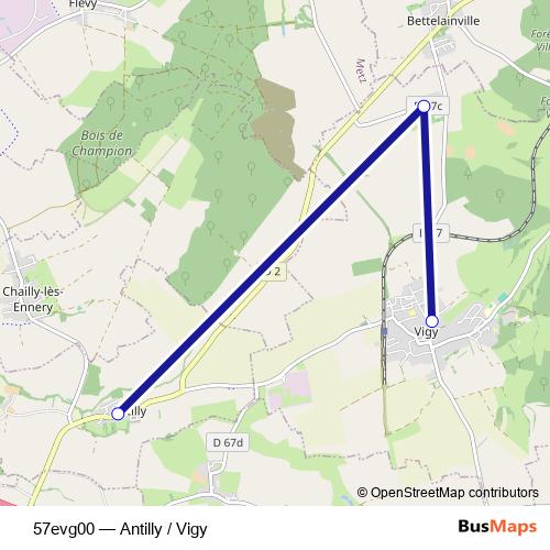 57evg00 bus Line Map