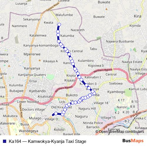 Ka164 bus Line Map