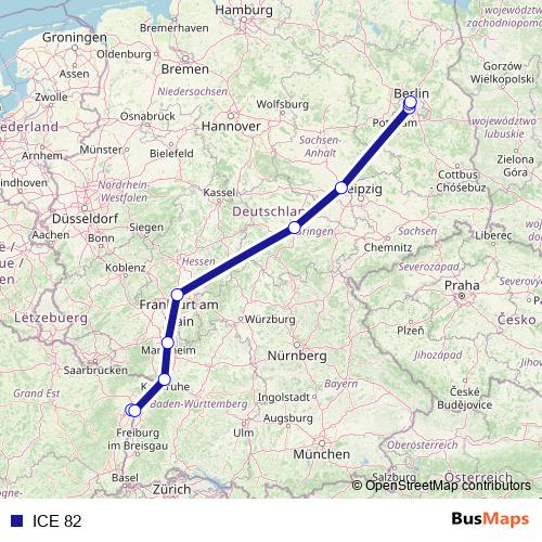 ICE 82 rail Line Map