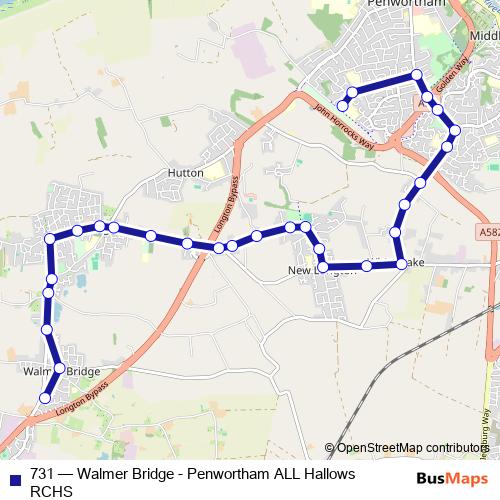 731 bus Line Map