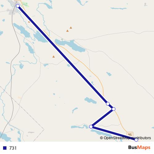 731 bus Line Map