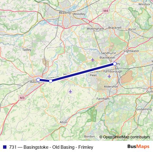 731 bus Line Map