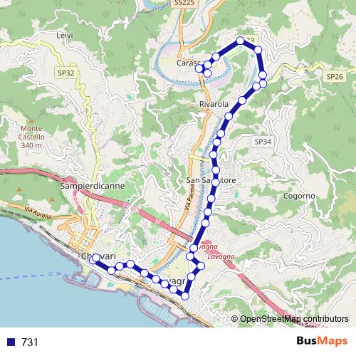 731 bus Line Map