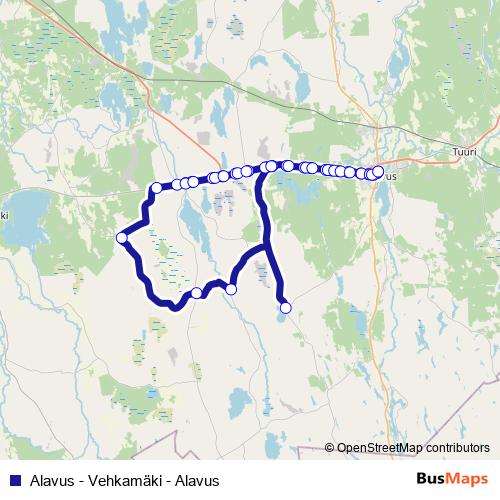 Alavus - Vehkamäki - Alavus bus Line Map