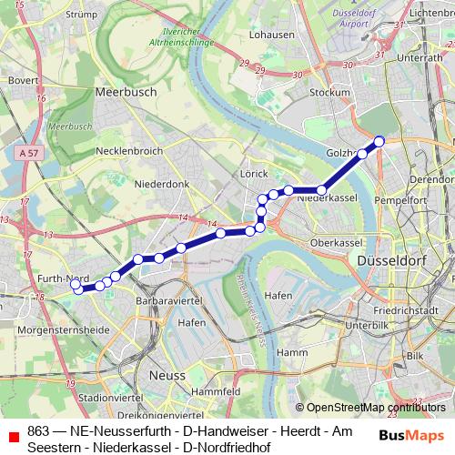 863 bus Line Map