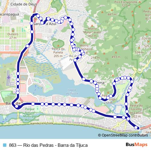863 bus Line Map