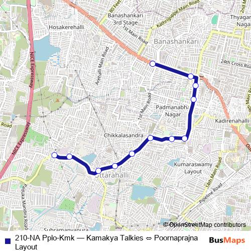 210-NA Pplo-Kmk bus Line Map