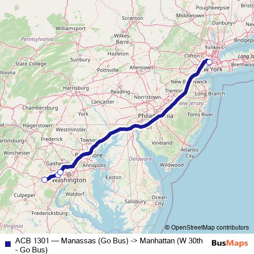 ACB 1301 bus Line Map