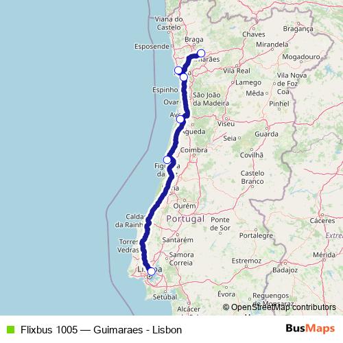 Flixbus 1005 bus Line Map
