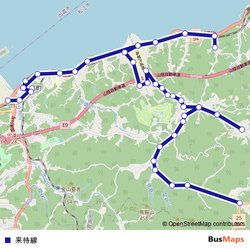 来待線 bus Line Map