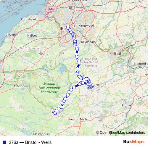 376a bus Line Map