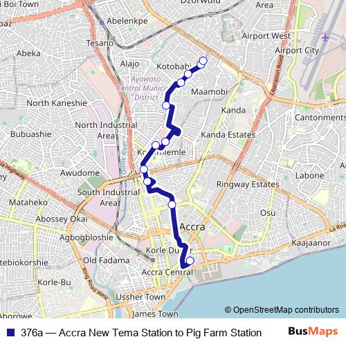 376a bus Line Map
