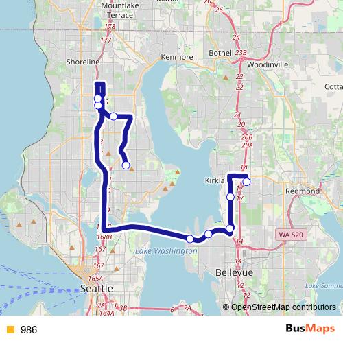 986 bus Line Map