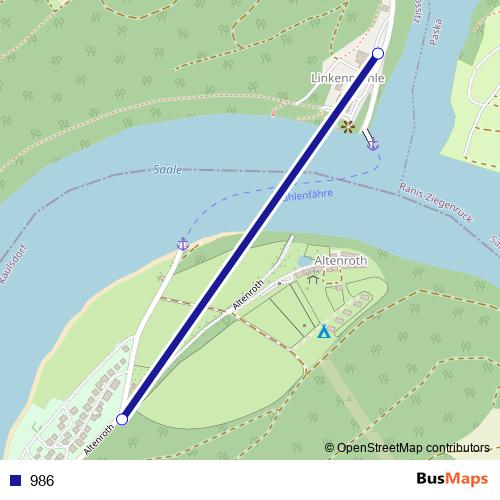 986 bus Line Map