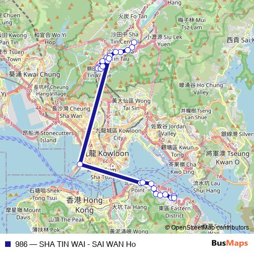 986 bus Line Map