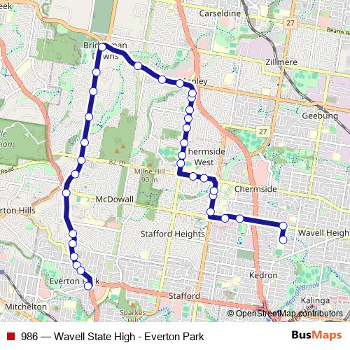986 bus Line Map
