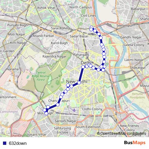 632down bus Line Map