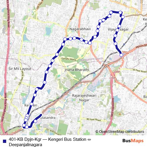 401-KB Dpjn-Kgr bus Line Map