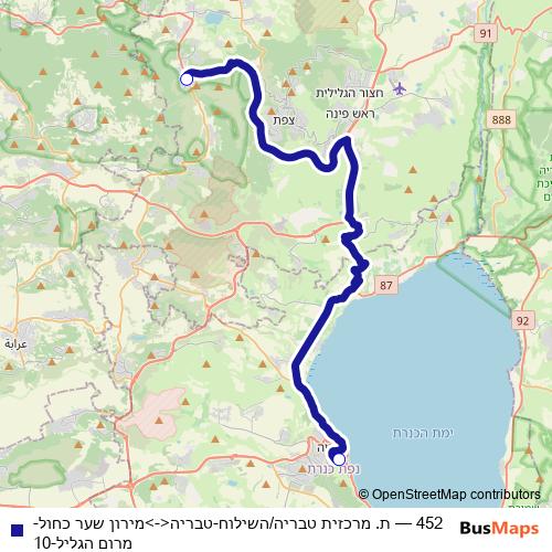 452 bus Line Map