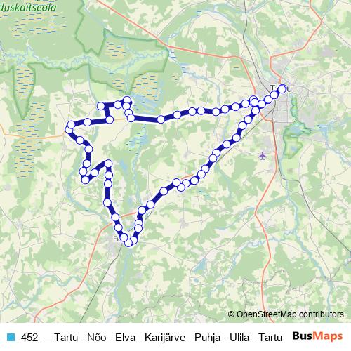 452 bus Line Map