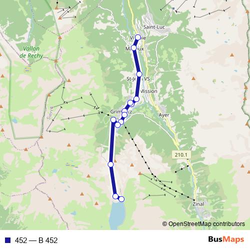 452 bus Line Map