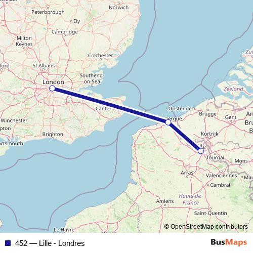 452 bus Line Map