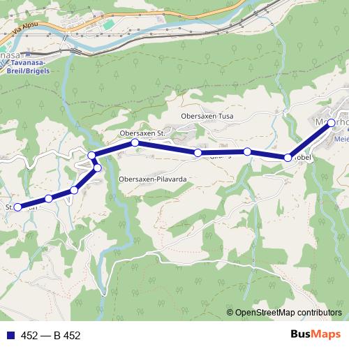 452 bus Line Map