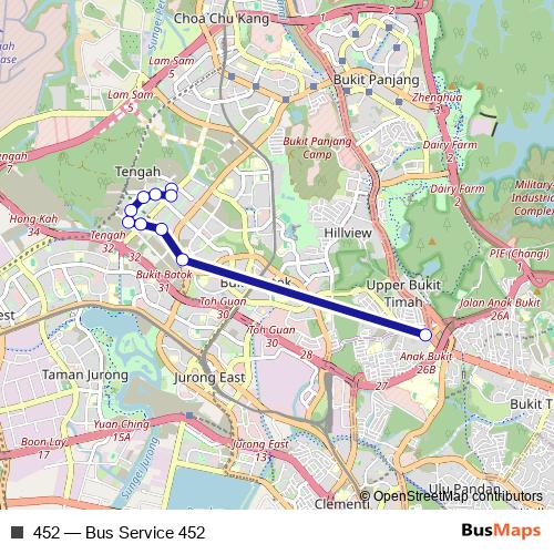 452 bus Line Map