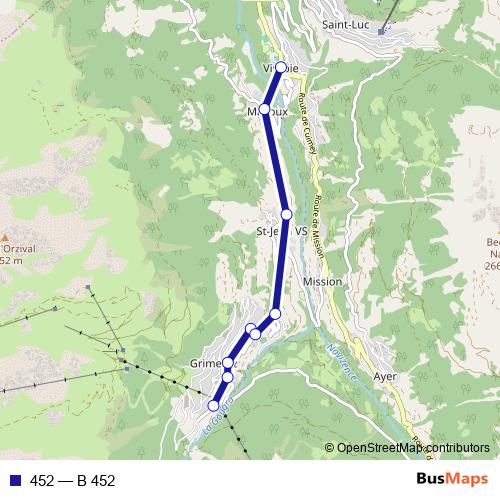 452 bus Line Map
