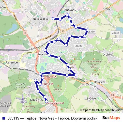 585119 trolleybus Line Map