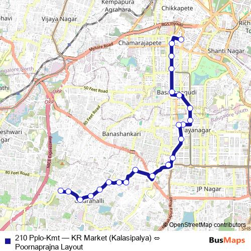 210 Pplo-Kmt bus Line Map