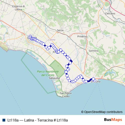 Lt118a bus Line Map
