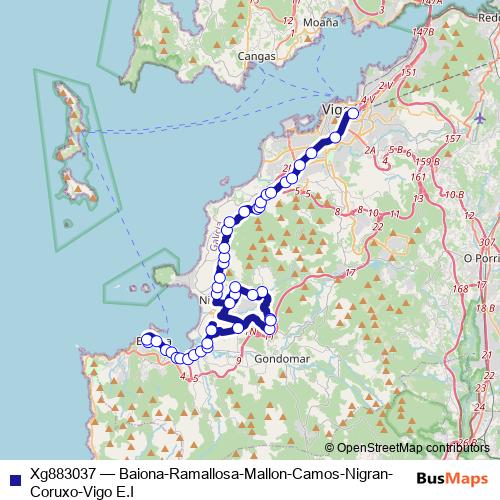 Xg883037 bus Line Map
