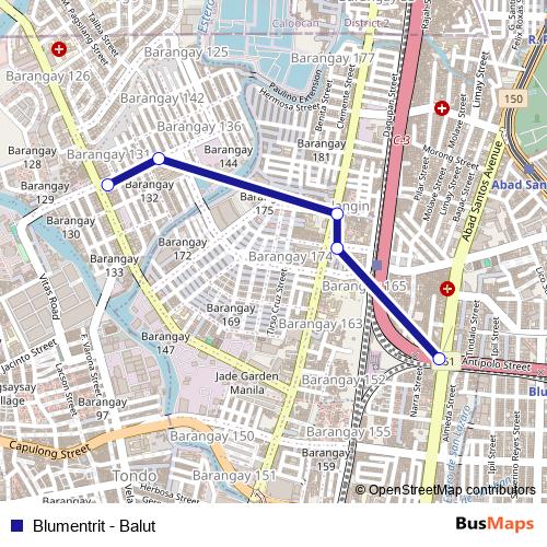 Blumentrit - Balut bus Line Map