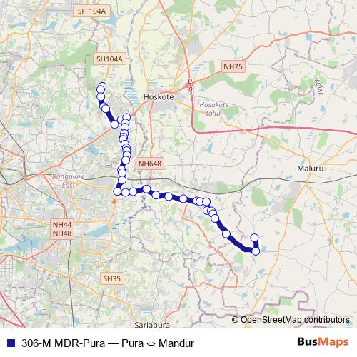 306-M MDR-Pura bus Line Map