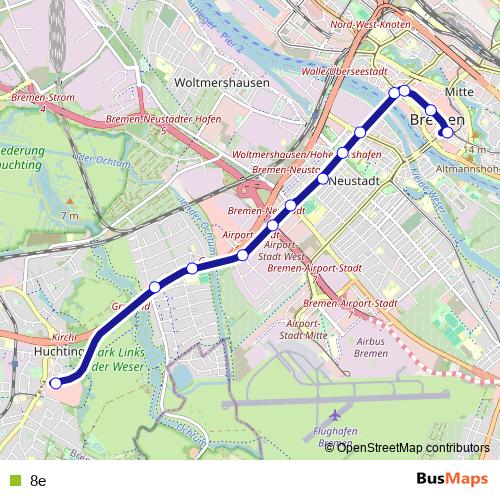 8e tram Line Map