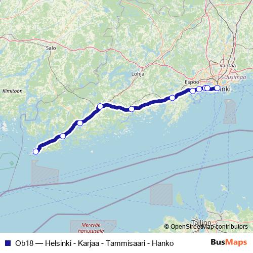 Ob18 bus Line Map