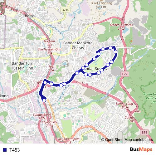 T453 bus Line Map