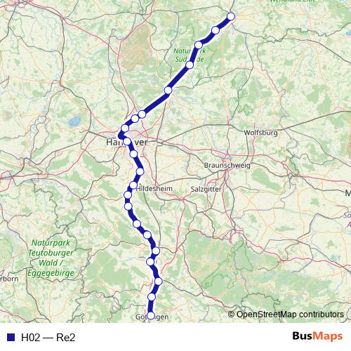 H02 rail Line Map